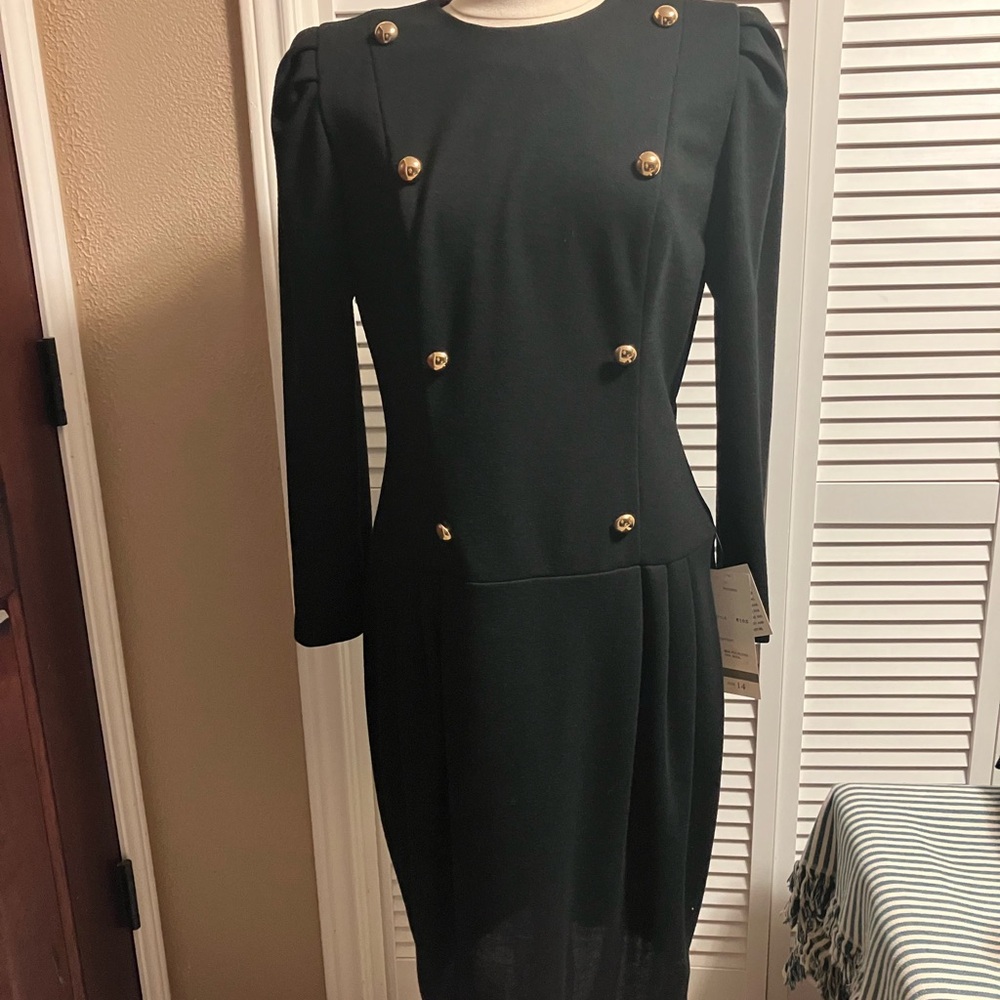 1980s Vintage New David Warren for Saks Fifth Avenue Little Black Dress